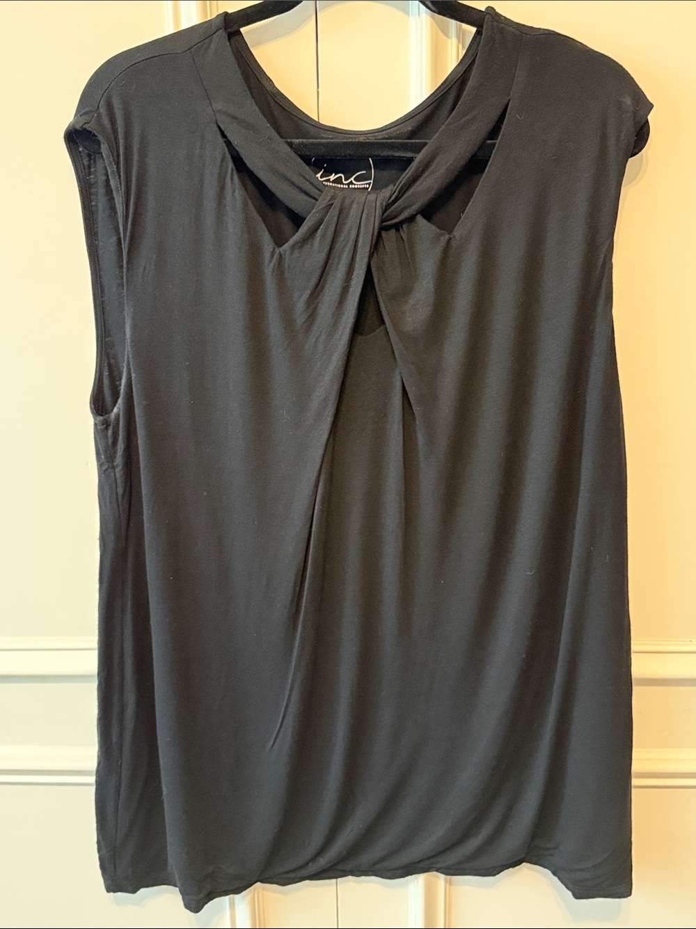 INC International Concepts Black Sleeveless Twist-Neck Camisole